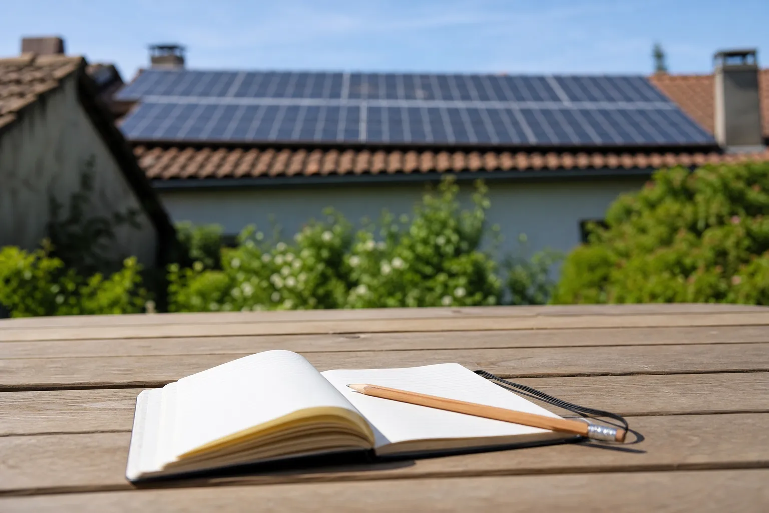 Panneaux photovoltaïques en toiture, vue rapprochée des fixations
