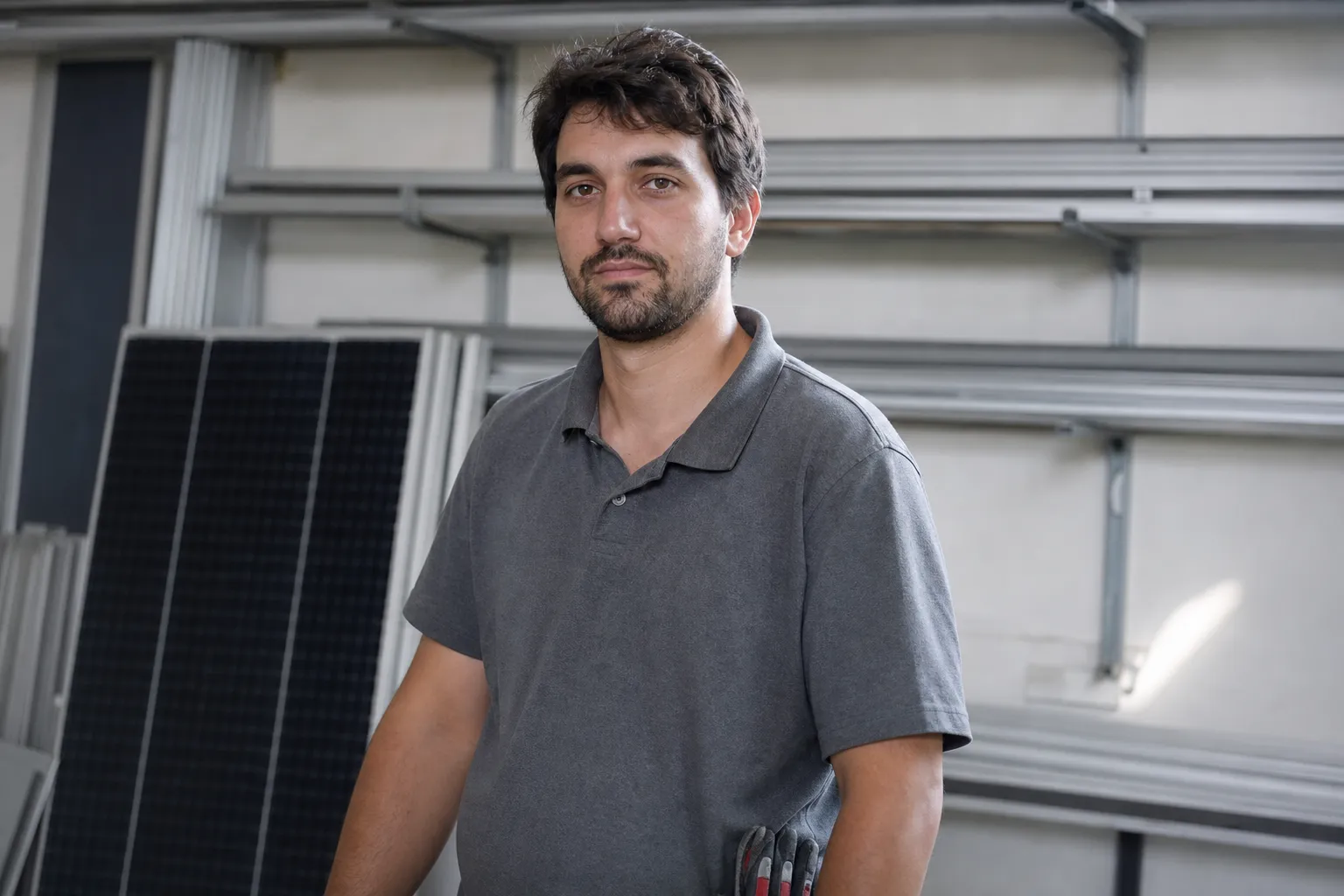 Portrait d’un technicien en tenue de travail, prêt pour une visite de toiture
